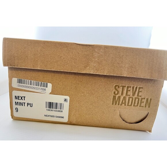 NIB STEVE MADDEN Women's 9 Next Mint Green Strappy Heeled Sandals Stiletto Vegan - Picture 10 of 10